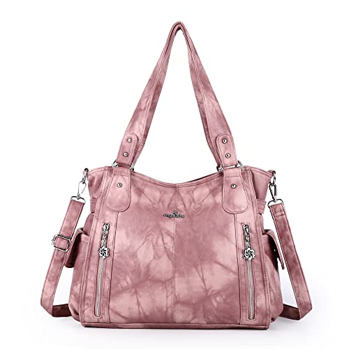Image of Angel Kiss Handbags for Womens Top-Handle Hobo Purse Roomy Casual Shoulder Bags PU Tote Satchel Purse for Women