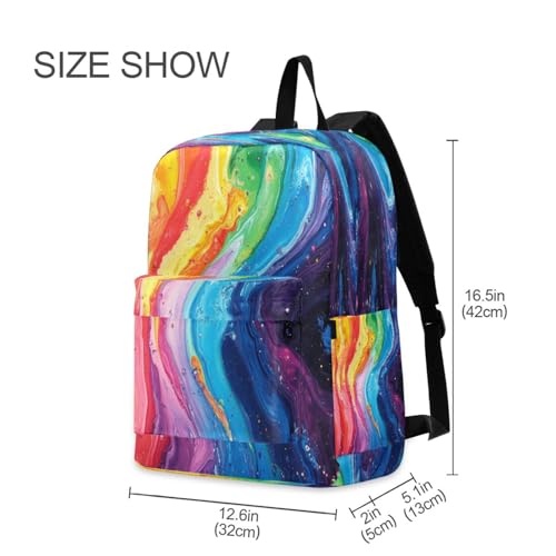 JSTEL Rainbow Backpack for 1-12 Grade Boy Girl,Kid School Backpack Rainbow Toddler Teen Bookbag,22