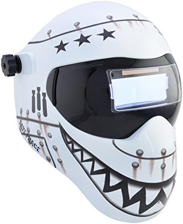 Save Phace Auto Darkening Welding Helmet D-Day EFP E Series - Ear to Ear Vision Welder Hood Grinding Mask with External 2 x 4" Adjustable ADF for SMAC/MIG/TIG/SPOT - 2 Sensors Solar Powered (3012602)
