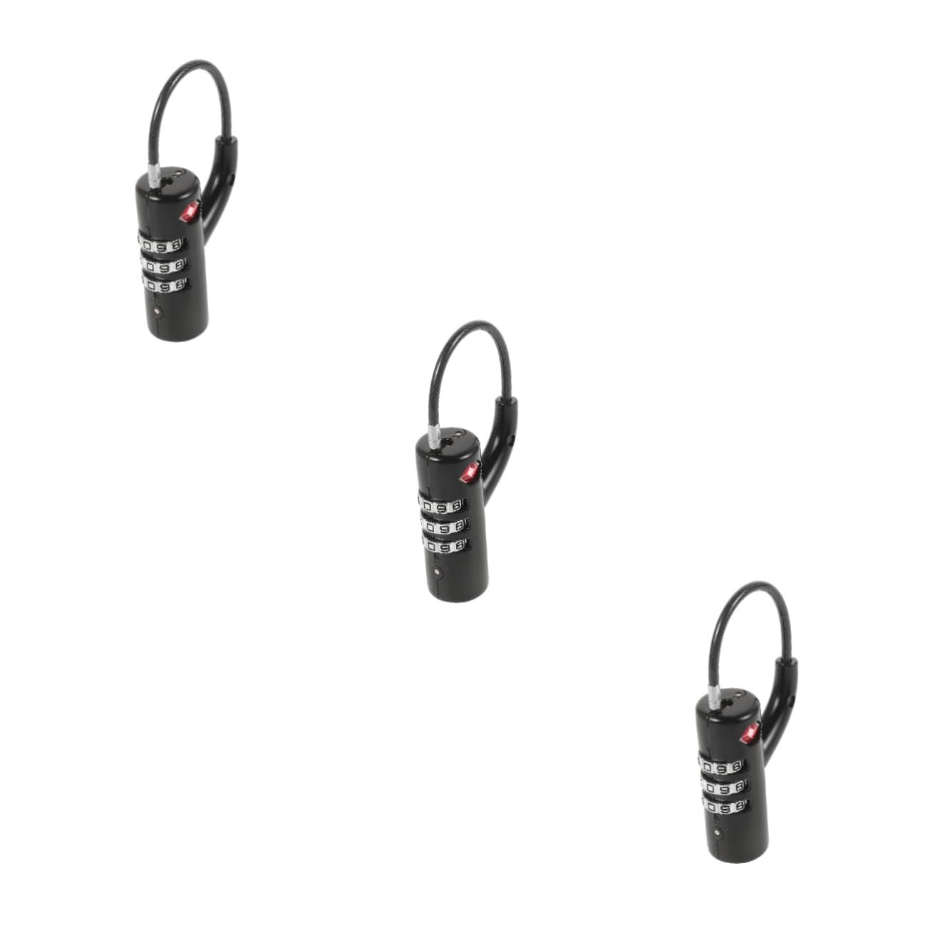 SOLUSTRE 3pièces Cadenas à Pour Bagages Et Casiers De Gym Serrure Tsa Sécurisée Verrou Portable Pour Et