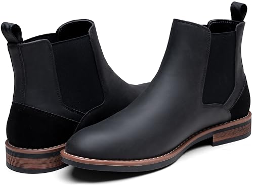 Jousen Men's Chelsea Boots Casual Nubuck for Men Dress Pull on Retro Boot4