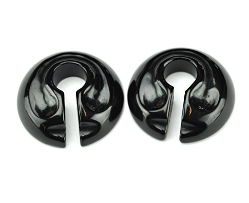 Pair of Round Keyhole Stone Ear Weights (3/4