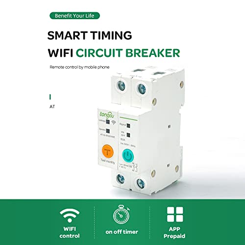 Homesen Interruptor de trilho inteligente WIFI 1P DIN Ewelink APP Control Compatível com Alexa e Goo