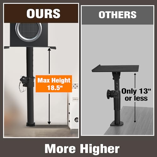 Eds Fam Studio Monitor Stands Pair Adjustable Height 11 Inch To 18.5", Stage Speaker Stand Desktop With Safety Pin Clamp thumb #1
