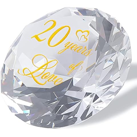 YWHL 20th Anniversary Crystal Gifts for Him - Gift for Husband on 20 Year Wedding Anniversary - 20 Years of Love Couple Keepsake Cover