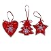 Produktbild LJSLYJ 3 Stücke Vlies Weihnachtsbaum Hängende Dekoration Fünfzackigen Stern Liebe Weihnachtsdekoration rot