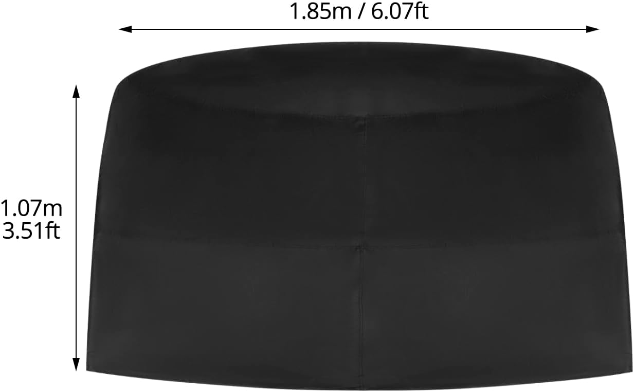 QWORK Round Patio Furniture Cover, Waterproof 210D Oxford Fabric, 72'' Diameter x 43'' Height with Adjustable Drawstring