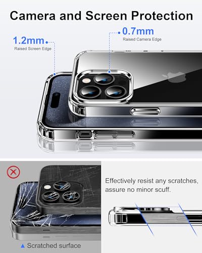 Image of HOOMIL Case for iPhone 15 Pro 6.1-Inch, Anti-Yellowing, Drop Protection, Anti-Scratch Transparent Hard Back Phone Cover (Black)