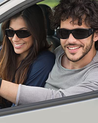 Fimilu 2 Pack Fit Over Sunglasses For Men Women, Polarized Uv400 Protection Wrap Around Sunglasses #TOP1