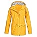 Produktbild U/A Wasserdichte Damenjacke mit Kapuze, klassischer Softshell-Regenmantel für den Außenbereich, Windbreaker Gr. XXX-Large, Gelb 1
