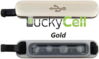 Luckycell-(Gold) USB Port Charger Cover Flap for Samsung Galaxy S5 i9600 Replacement Micro USB Dustproof Waterproof Charger Dock Port Cover Charging Port Cover USA Seller (Gold)