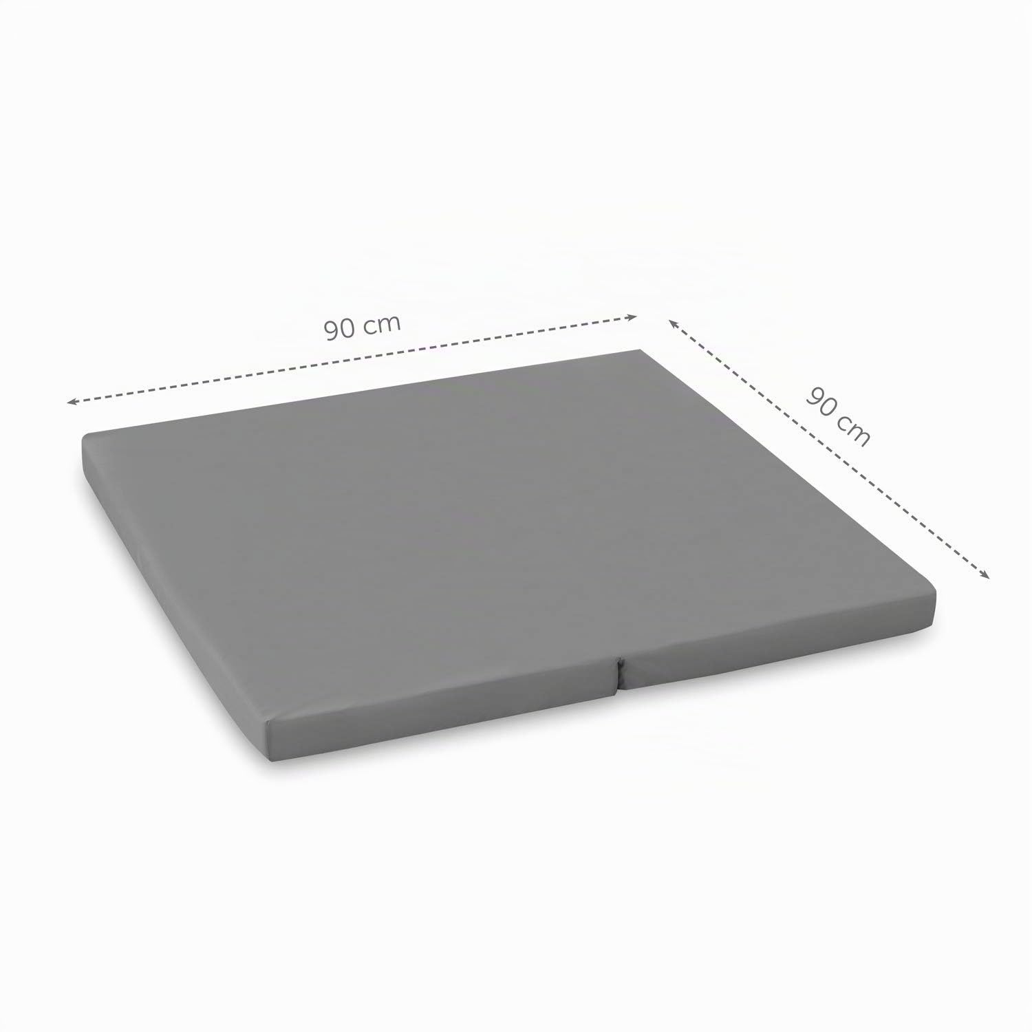 hauck Sleeper SQ Materassino Per Lettino Da Viaggio Quadrato - Materassino Pieghevole in Schiuma 90x90 cm, Spessore 5 cm - Tappeto Gioco Neonato con Borsa di Trasporto Inclusa - Grigio