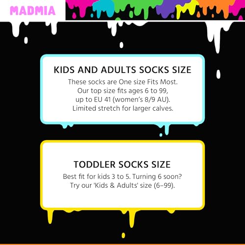 Image of MADMIA Slime Socks, Cool Knee-High Socks With Messy Colourful Goodness, Being Covered In Slime Has Never Felt Better!