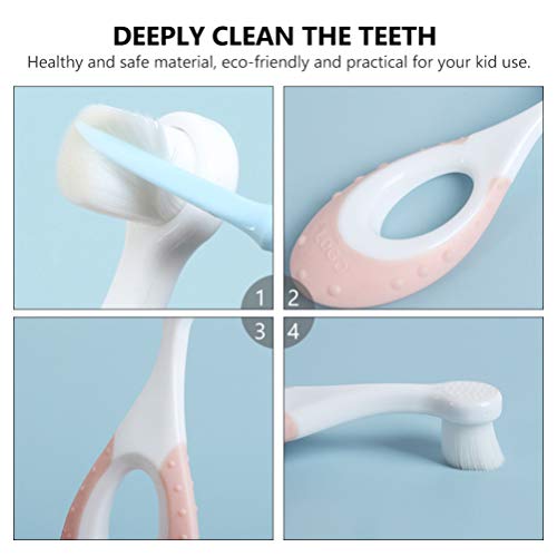 ULTECHNOVO Idade 1 Para 6 3Pcs Primeira Escova de Dentes Do Bebê Anos de Idade Proteção Escova De De