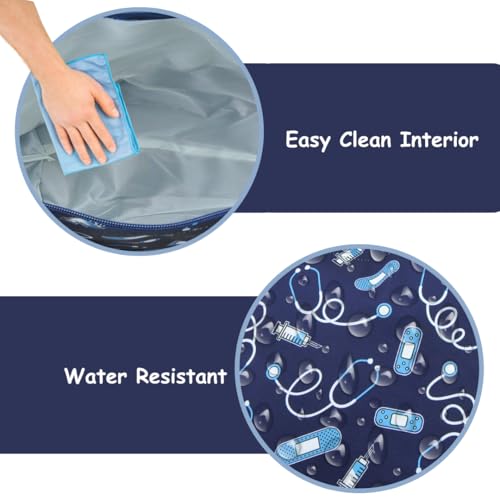 Image of NGIL Medium Top Zipper Closure Canvas Tote Bag with Attached Matching Coin Purse For Moms and Nurses