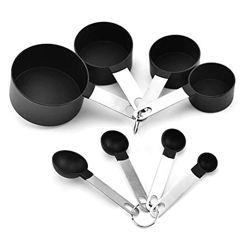 Conjunto de 8 peças de colheres e copos medidores Justdolife de aço para cozinha