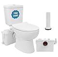 700PRO Upflush Macerating Toilet with Pump for Basement, Two Piece Toilet Kit, Dual Flush Toilet Tank, Nano-Glaze Toilet Bowl, Water Tank, Macerator Pump for Kitchen/Sink/Shower/Toilet