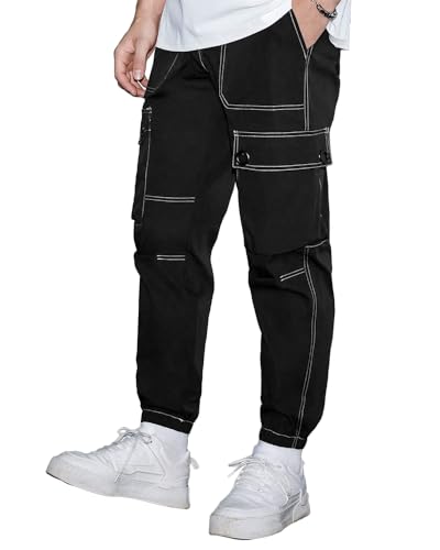 Image of Noble Monk Men's Cargo Pant | Drawstring | Solid Cargo | Multi Pockets Trackpant