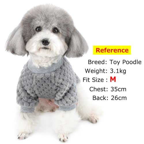 Zunea Kleiner Hundepullover Welpenpullover Mantel Winter Warm Fleece Pullover für Hunde Junge Mädchen Super Weiche Haustierkleidung Bekleidung Chihuahua Katze Outwear für kaltes Wetter Grau L