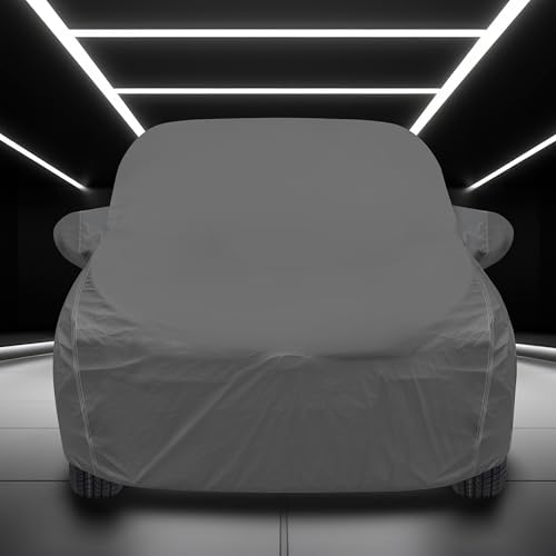Image of Auto Hub Car Cover Compatible with Tata Sierra with Mirror Pocket, Soft Cotton Lining, Sierra Car Cover Waterproof - Grey