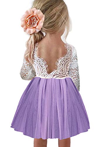 Image of Topmaker Flower Girl Dress for Toddler Baby Girls,Lace Tulle Dress for Wedding,Birthday Party,Photoshoot,Special Occasion