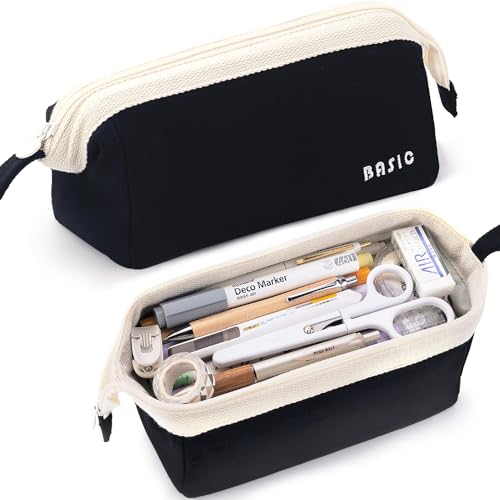 Image of MAMUNU Large Pencil Case Wide Opening - Big Capacity Pencil Pouch for Girls Boys - Portable Stationery Pen Bag for School Office College Teens Students Adults, Black