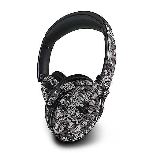 Image of MightySkins Carbon Fiber Skin Compatible with Bose QuietComfort 45 Headphones Angry Koi | Protective, Durable Textured Carbon Fiber Finish | Easy to Apply | Made in The USA