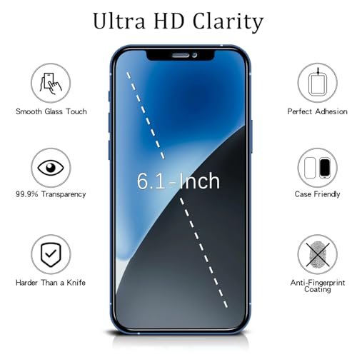 Image of MAYtobe [2+2 Pack Designed for iPhone 12 Privacy Screen Protector, Privacy Tempered Film with Camera Lens Protector for iPhone 12, No Bubbles, Anti Scratch, Easy to Install