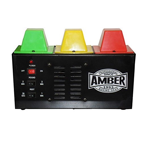 AMBER Fight Gear Professional Classic Interval Gym Timer for Muay Thai, MMA, Kickboxing, Boxing, Martial Arts with Lights