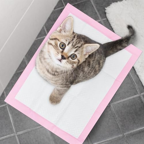 Image of Basics Dog and Puppy Pee Pads with 4-Layer Leak-Proof and Quick-Dry Design for Potty Training, 13 inch x 17 inch Ultra Absorbent Disposable Changing Pads for Small Pets -Pink(50 Count)