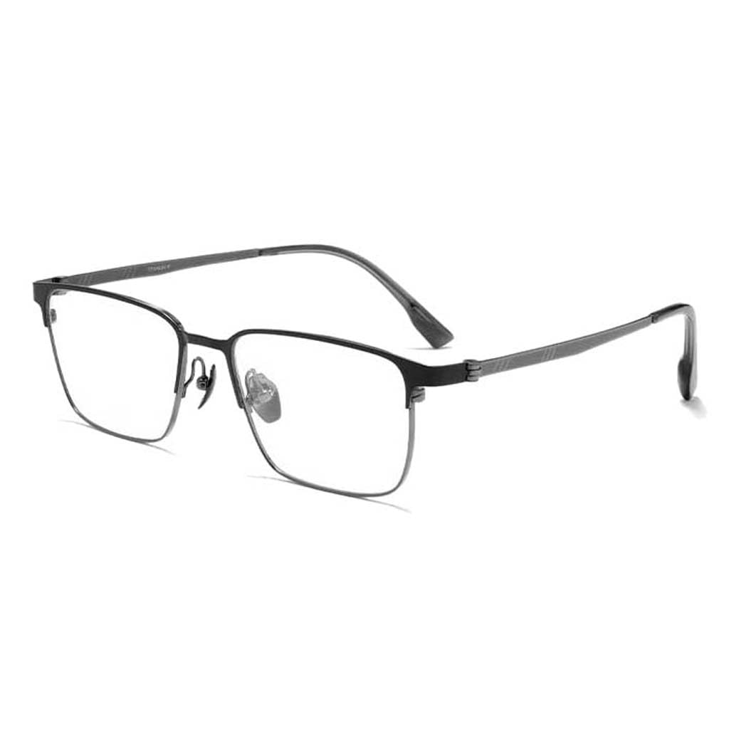 WZX Occhiali da Lettura con Montatura Piccola da Uomo Occhiali da Lettura con Luce Anti-Blu Occhiali ottici rettangolari in Metallo Lenti molecolari per Lettore