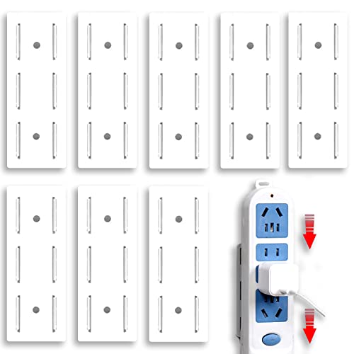 BDSHUNBF 8 Piezas Auto Adhesivo fijador Power Strip, Fijador de Soporte de Regleta, Soporte Adhesivo para Dados Sin Perforaciones para Fijación De Enchufes