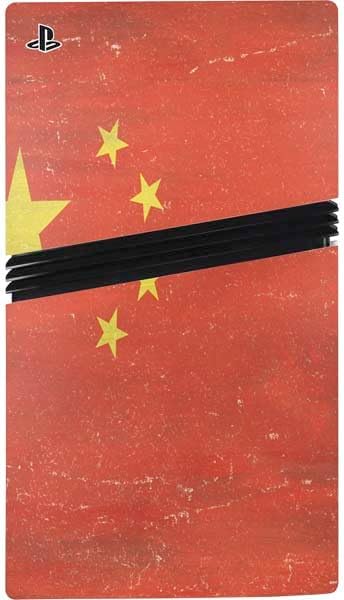 Skinit Decal Gaming Skin Compatible with PS5 Pro Bundle - Chinese Flag Distressed Design