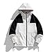 Mens Parka, Lightweight Windbreaker Casual Zip Up Outdoor Varsity Jackets Patchwork Vintage Y2K Outerwear Men Coats Fashion Rain For Waterproof And Men'S Windbreakers (XL, Black)