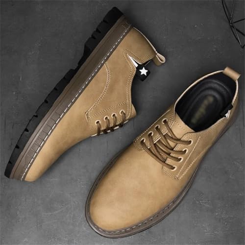 FMURY Leather Casual Shoes Men's Lace Up Oxford Shoes Office Men's Dress Shoes Sneakers(9 Code) - Image 5