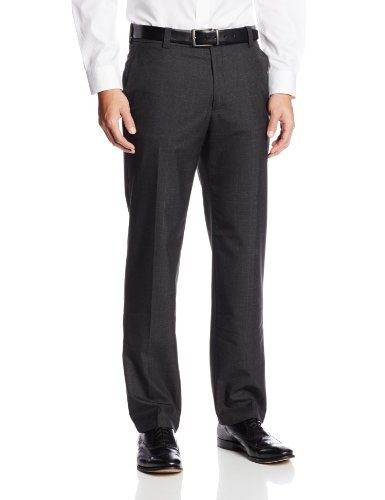 Kenneth Cole REACTION Men's Tonal Plaid Slim Fit Flat Front Dress Pant