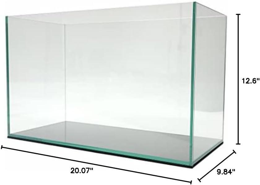 Lifegard Aquatics 10 Gallon Rimless Aquarium, Clear Glass, Ultra Clear Sealant Fish Tank, 5mm Thick with Dense Leveling Mat for Freshwater/Marine, Home or Office Decor (20.07"x9.84"x12.60")