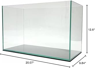 Lifegard Aquatics 10 Gallon Rimless Aquarium, Clear Glass, Ultra Clear Sealant Fish Tank, 5mm Thick with Dense Leveling Mat for Freshwater/Marine, Home or Office Decor (20.07"x9.84"x12.60")