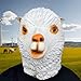 White Sheep Mask Lamb Full Head Mask Latex Realistic Animal Costume for Adults, Hand Painted Farm Animal Mask for Halloween, Cosplay, Carnival, Masquerade Party & Fancy Dress