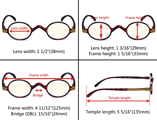 Image of Eyekepper 5 Pack Computer Reading Glasses Small Round Blue Light Filter Readers