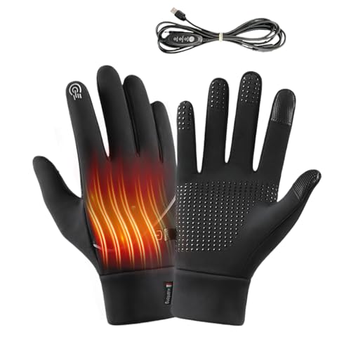 Guantes calentados,Guantes Deportivos de Invierno | Calefactables USB Pantalla Táctil Ideal Para Frío Paseo Espalda Nieve Deportes Invierno Fotografía