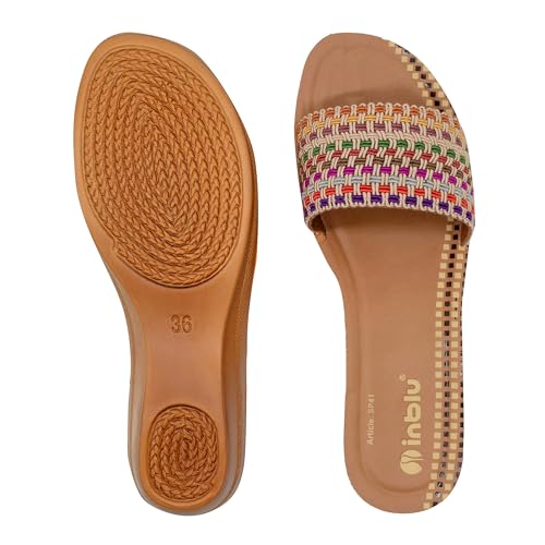Image of inblu Stylish Fashion Slipper for Women | Comfortable | Lightweight | Anti Skid | Casual Office Footwear (SP41 BLACK)