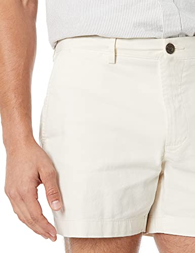 Image of Amazon Essentials Men's Slim-Fit 5 inch Flat-Front Comfort Stretch Khaki Chino Shorts with Elastic Waistband