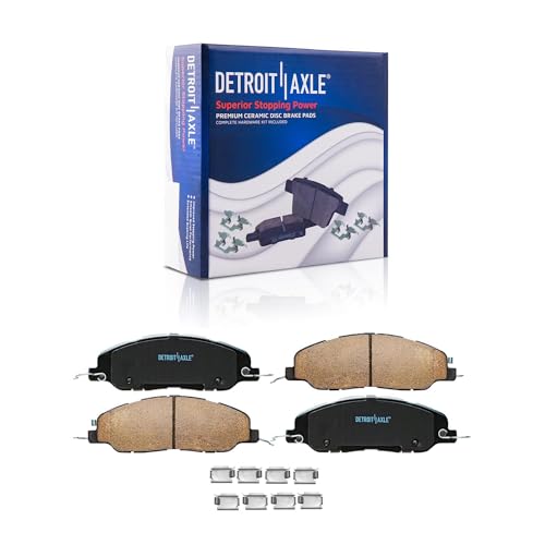 Image of Detroit Axle - Front Brake Pads for 11-14 Ford Mustang, Ceramic Brake Pads 2011 2012 2013 2014 Replacement