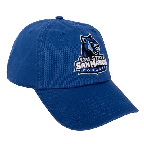 Gorra bordada ajustable azul con logo CSUSM miniatura 1