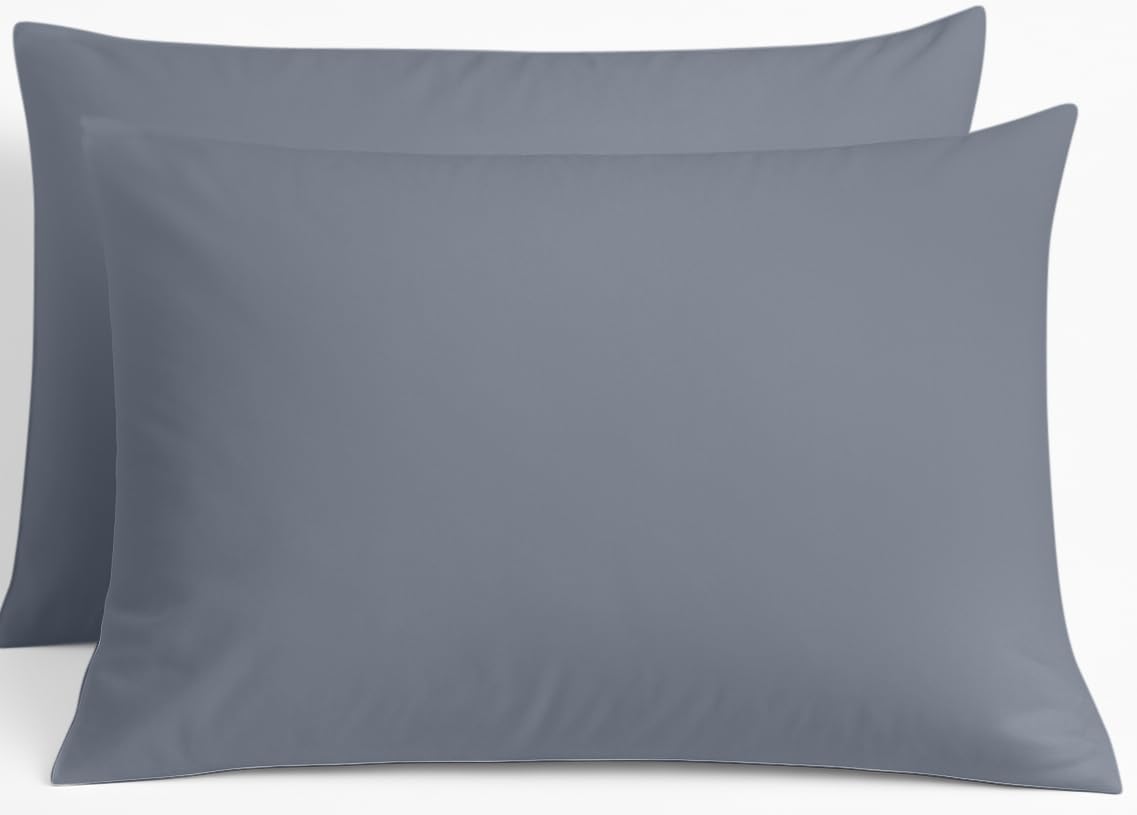 Youth Pillow Cases 16x22 Pack of 2 Denim Organic Cotton Envelope Closure