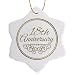 3dRose orn_154460_1 18th Anniversary Gift Gold Text for Celebrating Wedding Anniversaries Snowflake Porcelain Ornament, 3-Inch