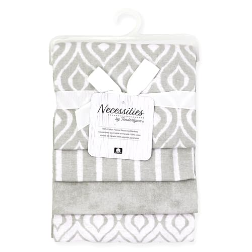 Baby Boys or Baby Girls Watercolor Receiving Blankets, Pack of 4, Gray2