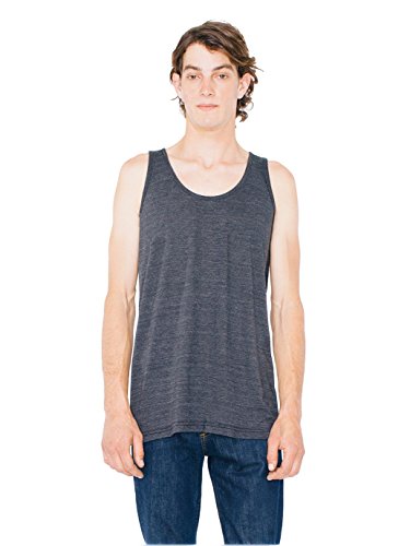 American Apparel Unisex Tri-Blend Tank, Tri/Black, Small