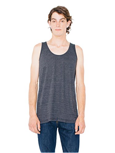 American Apparel Unisex Tri-Blend Tank, Tri/Black, Large